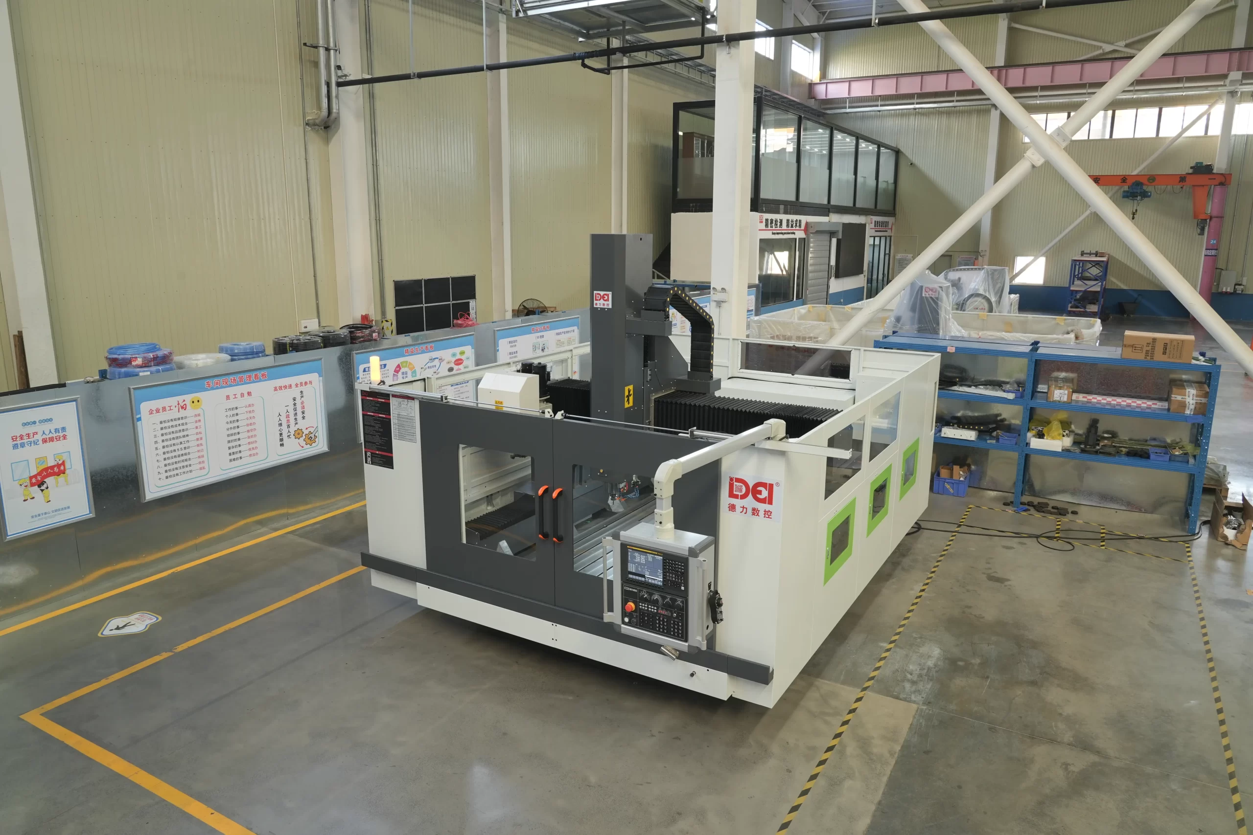Three - Axis CNC Gantry Machining Center in Workshop