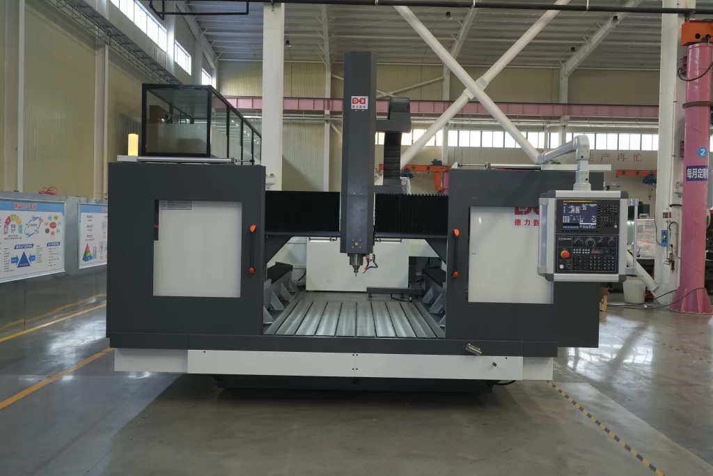 Full - scale view of CNC Gantry Machining Center MD in an industrial factory setting, highlighting the machine’s structure and workspace integration.