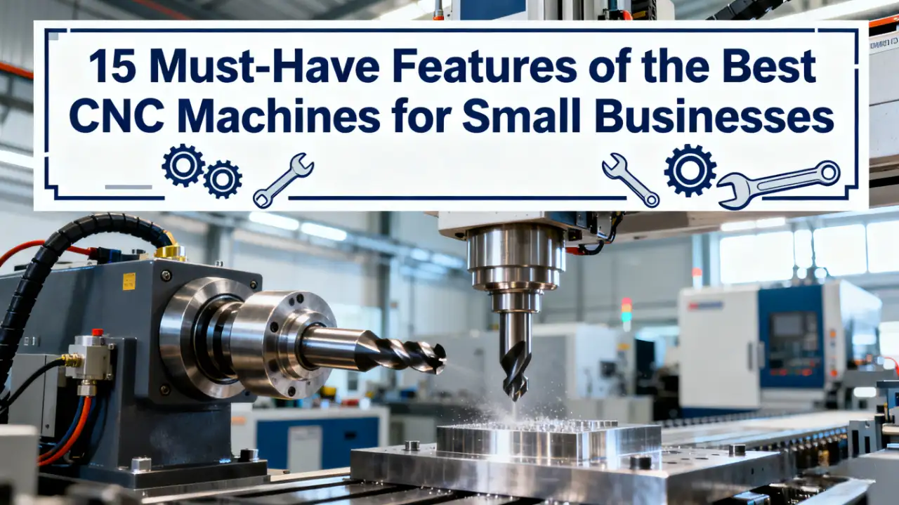Image showing a CNC machine in a workshop with the title 