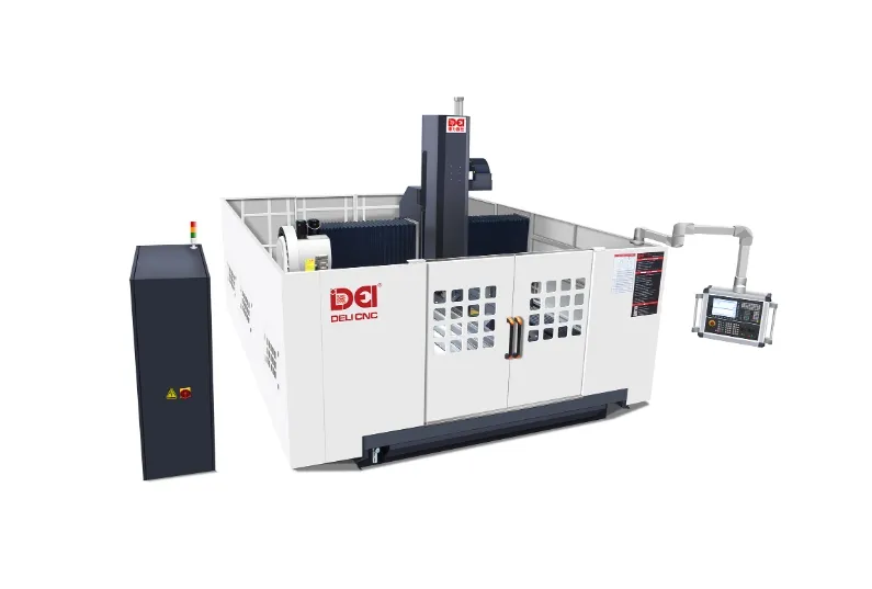 A DELI MD-Z-3020 3-axis gantry machining center, a high-speed, mid-sized solution for precision milling, drilling, and more, ideal for complex non-ferrous metal parts in industries like aerospace and automotive.